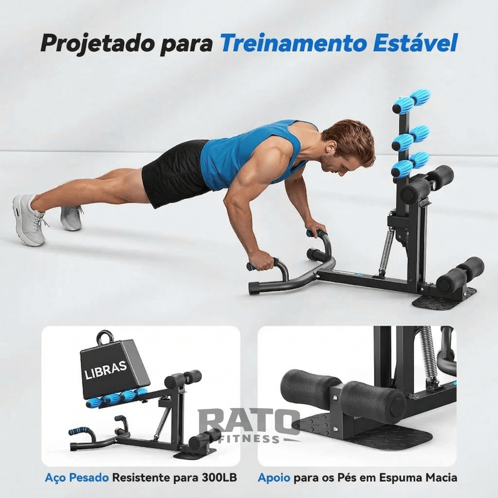 Aparelho Compacto de Agachamento Multifuncional 3 em 1 para Pernas e Glúteos - Preto Azul - Imagem 10