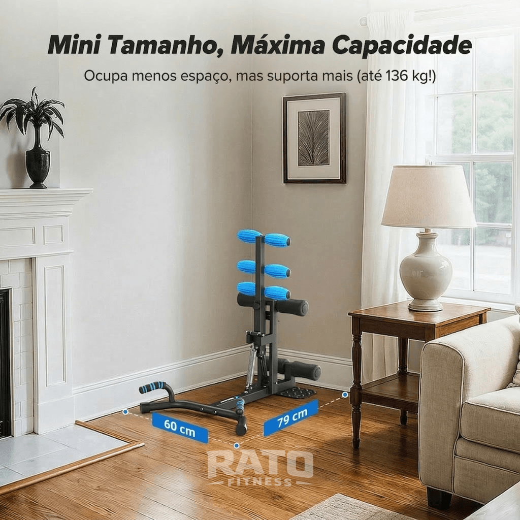 Aparelho Compacto de Agachamento Multifuncional 3 em 1 para Pernas e Glúteos - Preto Azul - Imagem 8