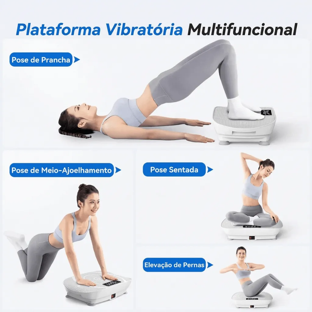 Plataforma Vibratória Portátil para Corpo Inteiro - Branco - Imagem 6
