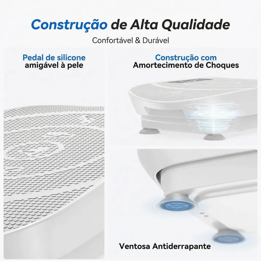 Plataforma Vibratória Portátil para Corpo Inteiro - Branco - Imagem 8