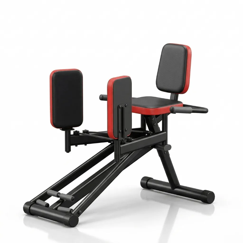 Máquina de Glúteos Abdutora Compacta Ajustável - Preto Vermelho - Imagem 1