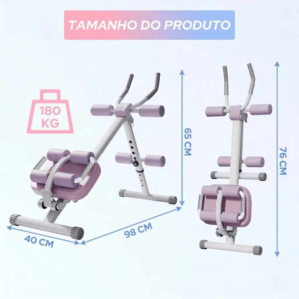 Aparelho Compacto de Treino 5 em 1 para Definição do Core - Branco Rosa - Imagem 5
