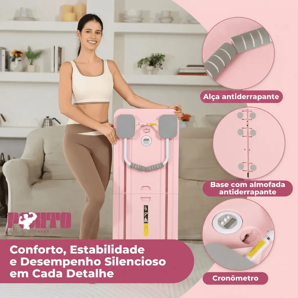 Kit Pilates 8 em 1 Dobrável para Treino Abdominal Core Braços e Pernas - Roxo - Imagem 2