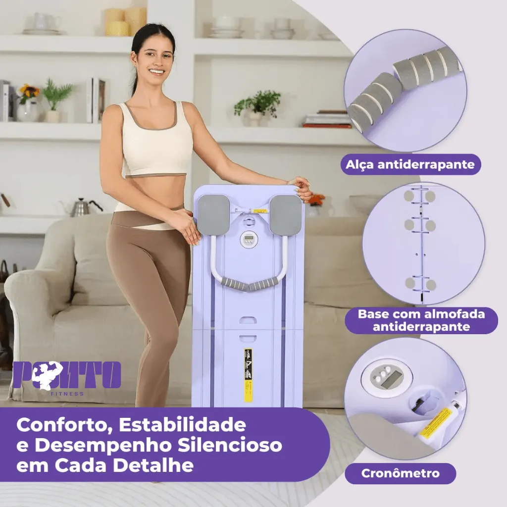 Kit Pilates 8 em 1 Dobrável para Treino Abdominal Core Braços e Pernas - Roxo - Imagem 8