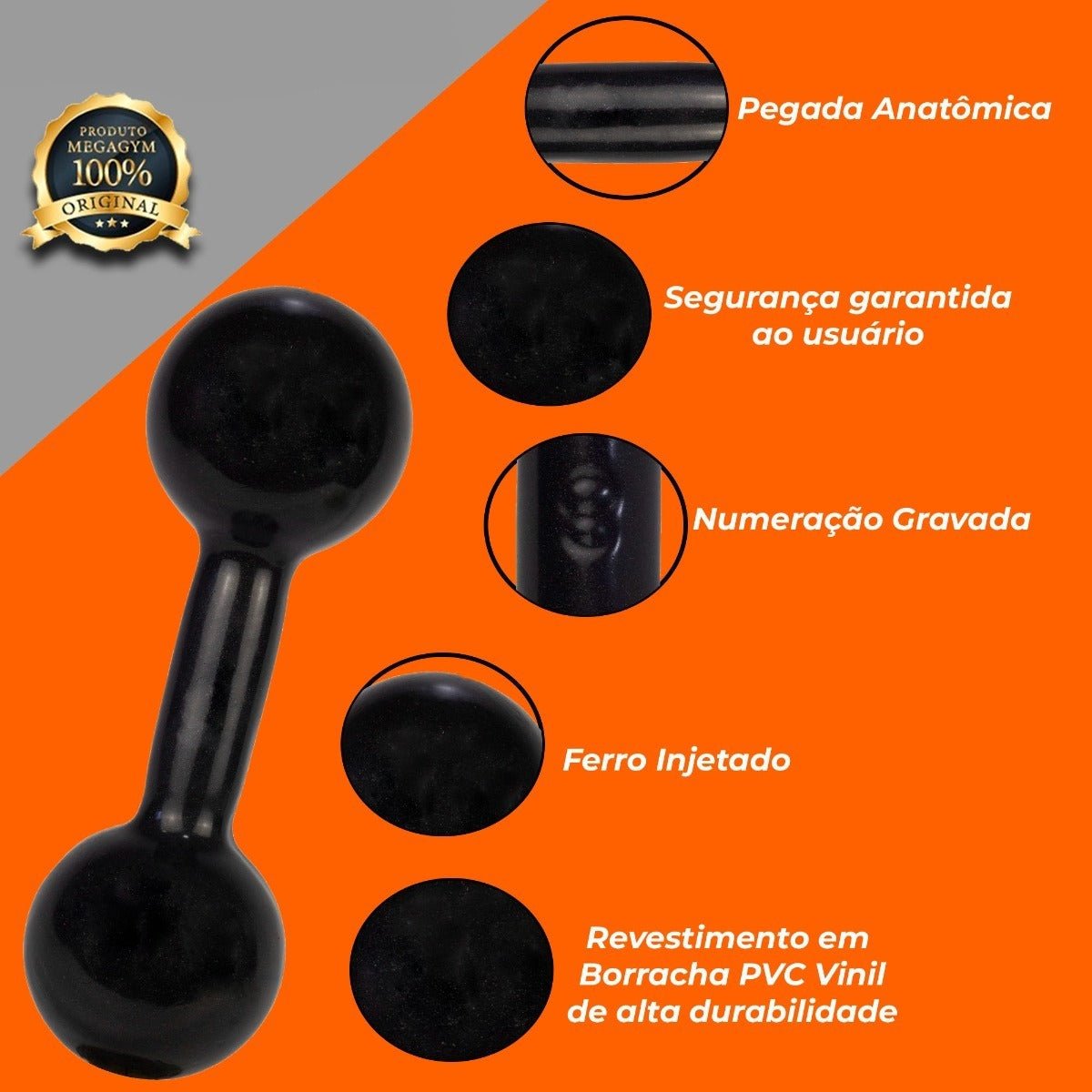 Kit Treino Funcional Halter Bola Emborrachado E Caneleira De Peso - Imagem 3