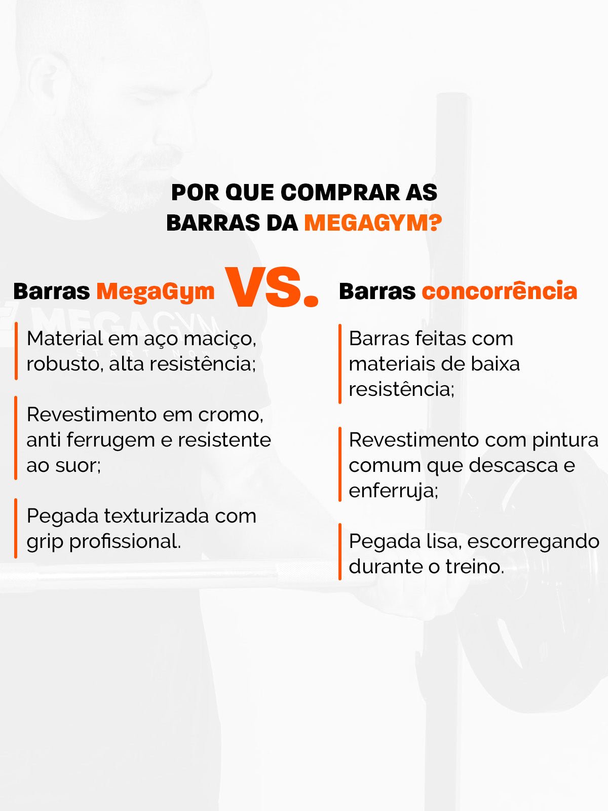 Kit Barra Reta Maciça + 80Kg De Anilhas - Imagem 7