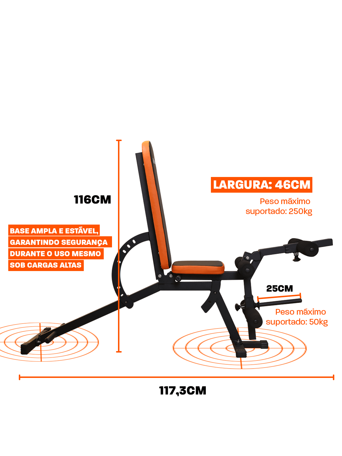 Banco Supino Regulável Com Cadeira Extensora E Mesa Flexora Ajustáveis - Imagem 7