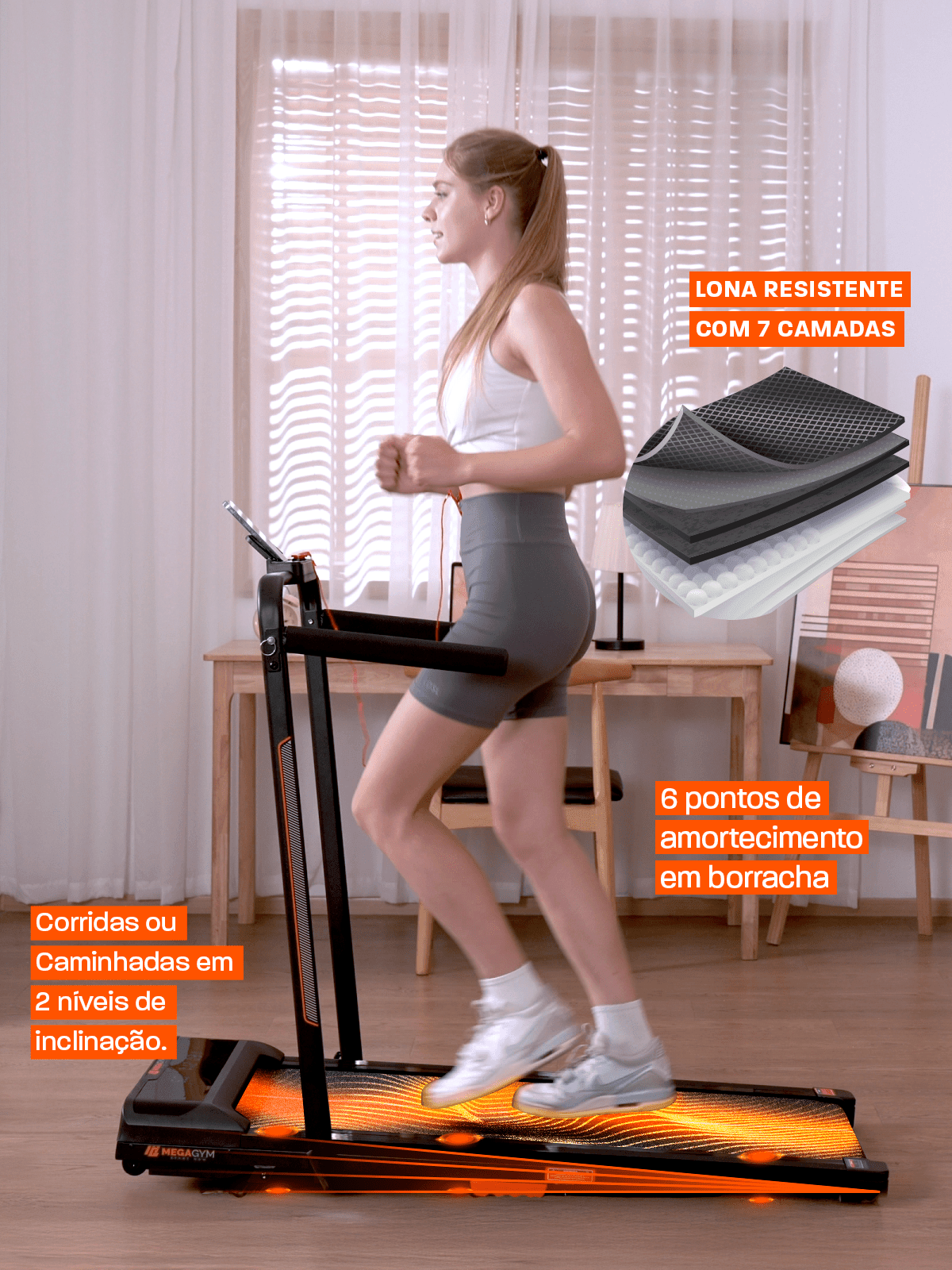 Esteira Ergométrica Elétrica Dobrável Pace Full 12km/h | Motor 2.0 HP | Suporta até 110kg - Imagem 4