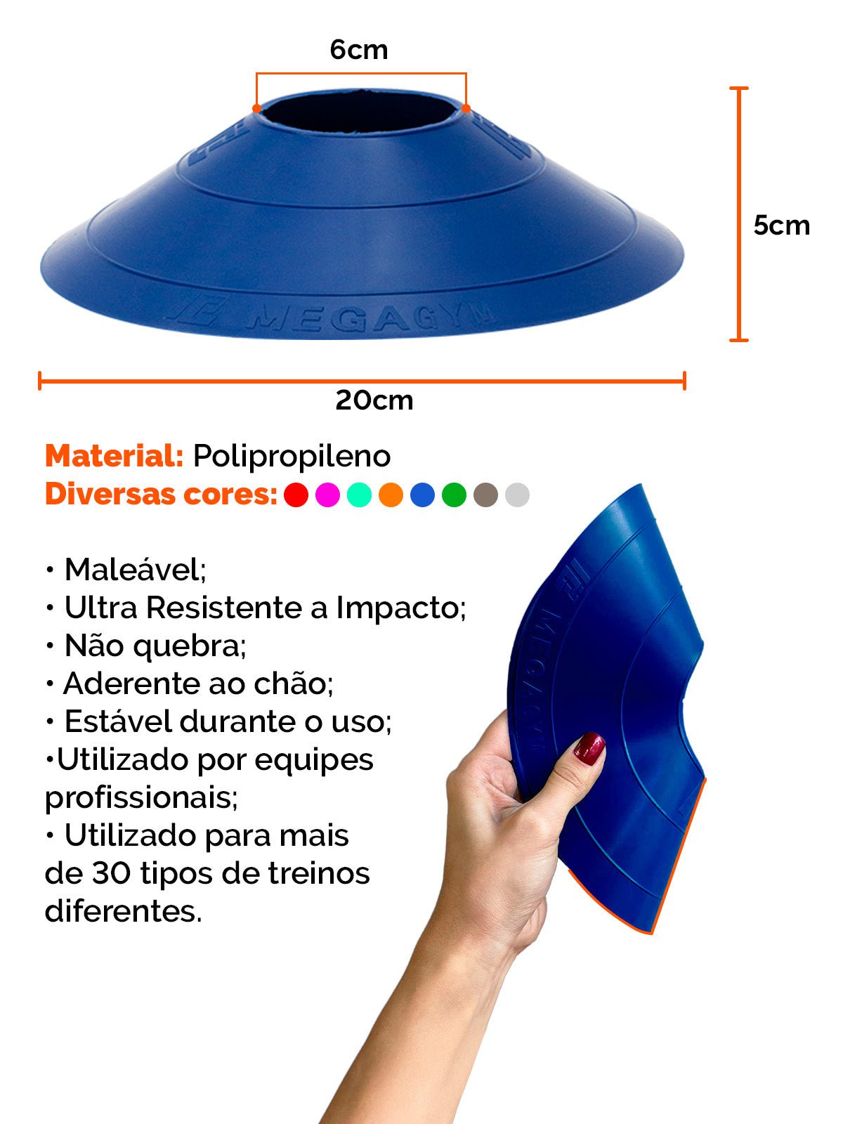 Kit Funcional Agilidade Cones + Chapéus + Escada Para Treino Completo - Imagem 3