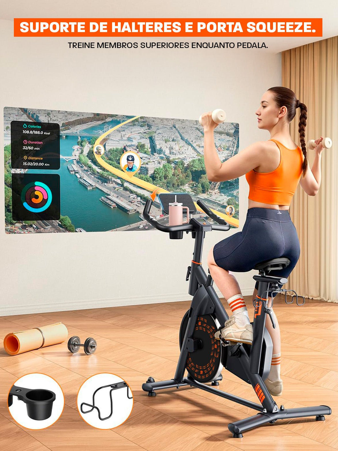 Bicicleta Ergométrica Smart Magnetic 6K | Resistência Magnética Potente | Banco Ultra Soft | Suporta 160 Kg - Imagem 6