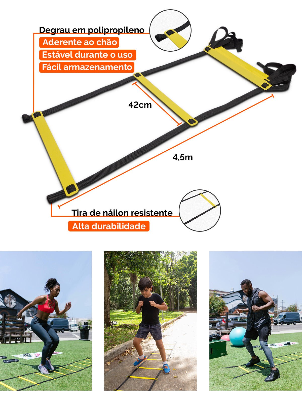 Kit Funcional Agilidade Cones + Chapéus + Escada Para Treino Completo - Imagem 5