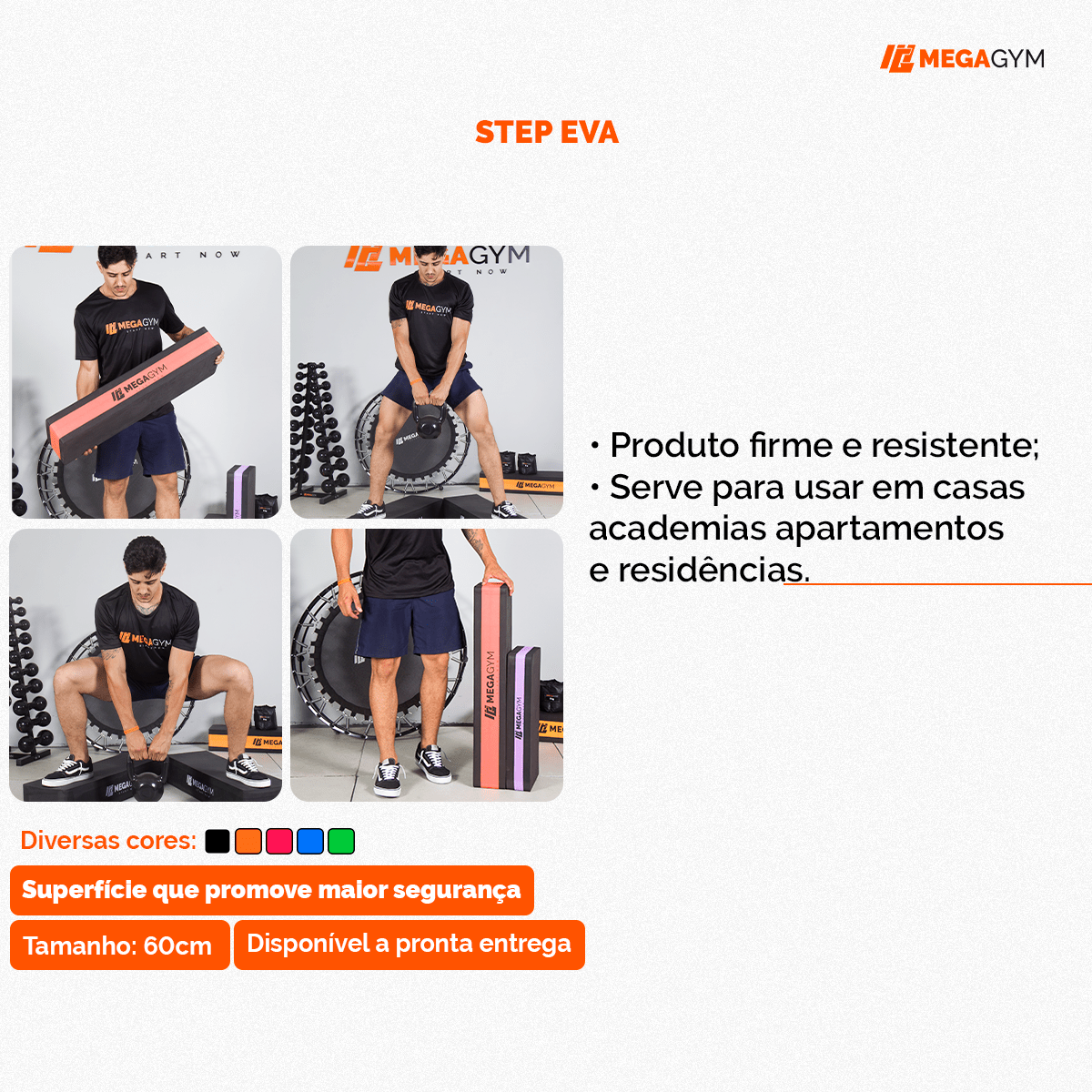 Step Profissional De EVA 60X28X10 Para Treino Aeróbico Musculação - Imagem 3