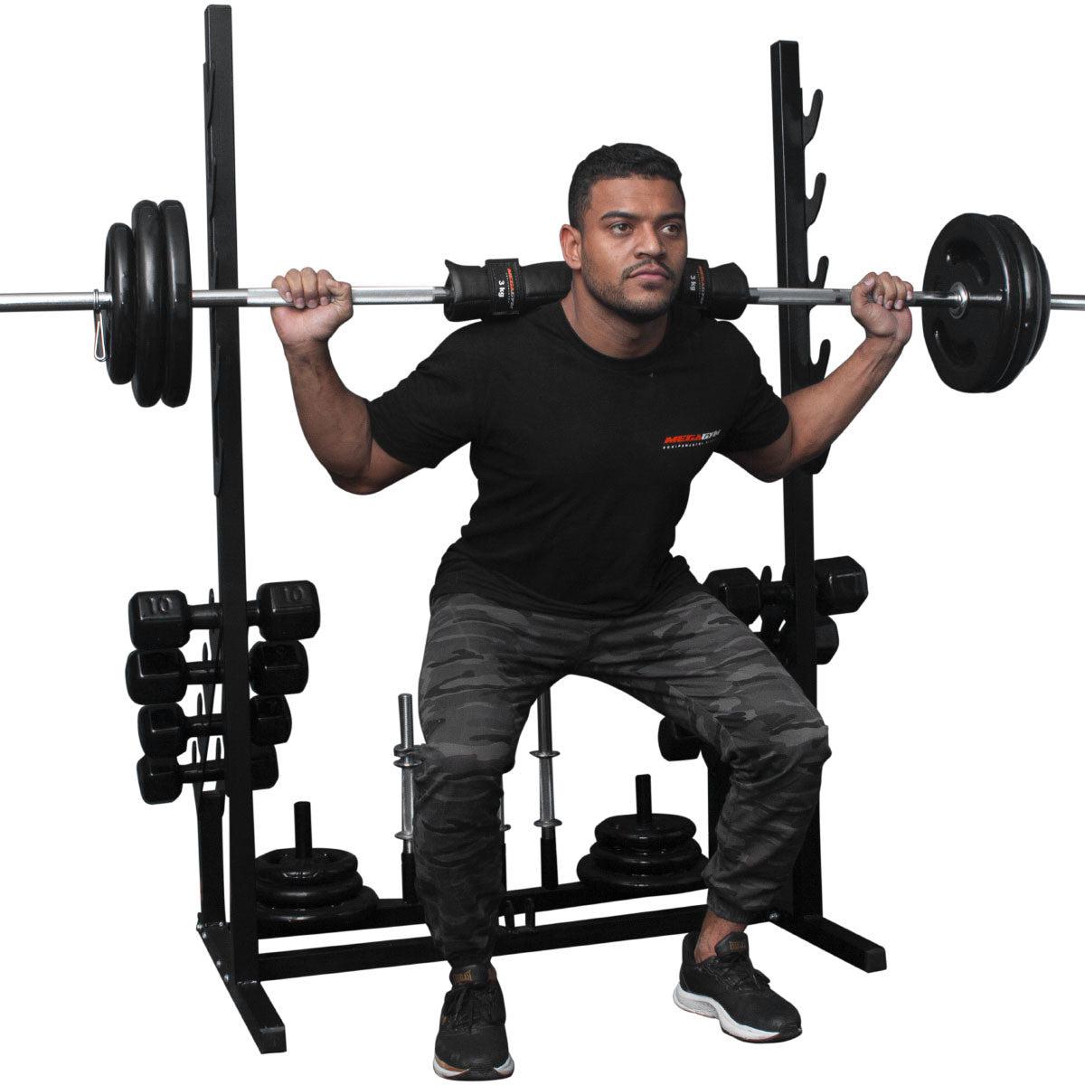 Banco Regulável 10x1 com Cadeira Extensora + Scott + Rack Agachamento - Imagem 11