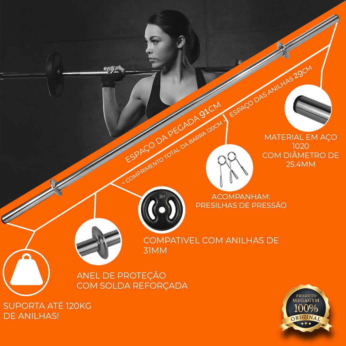 Barra Reta Oca 25,40mm - Imagem 6