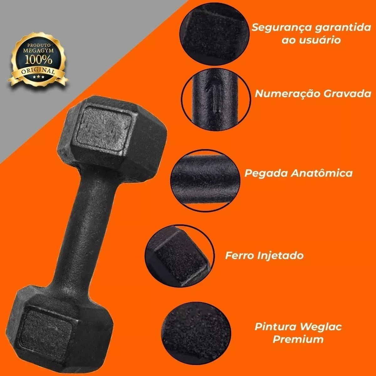 Kit Jogo De Halteres Dumbbells Sextavados - Imagem 3