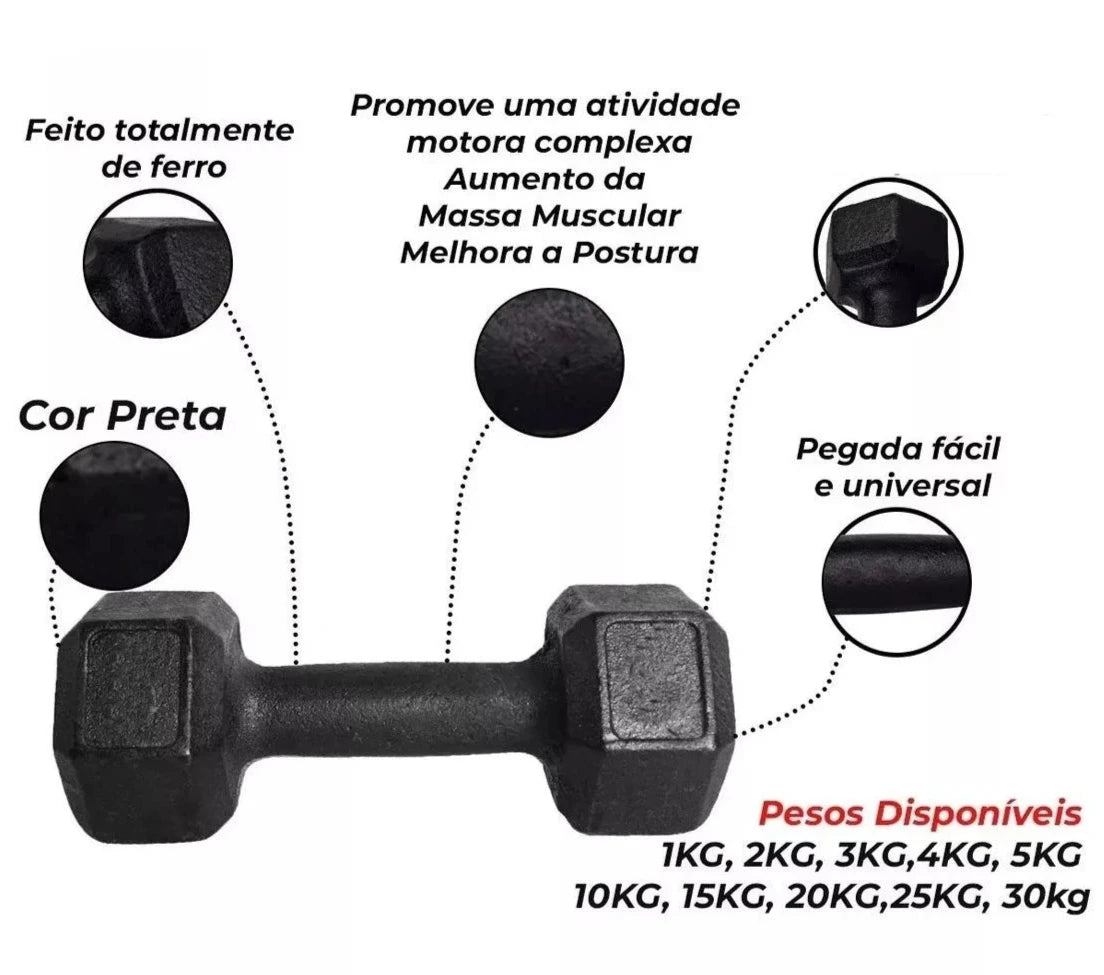 Kit Jogo De Halteres Dumbbells Sextavados - Imagem 4