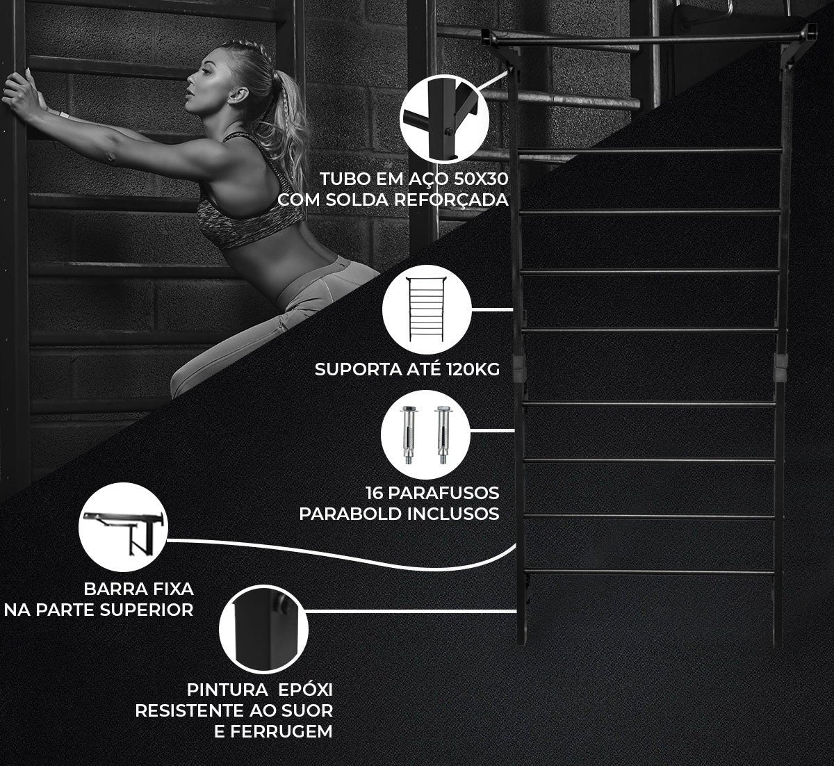 Espaldar De Aço Para Alongamento - Imagem 2