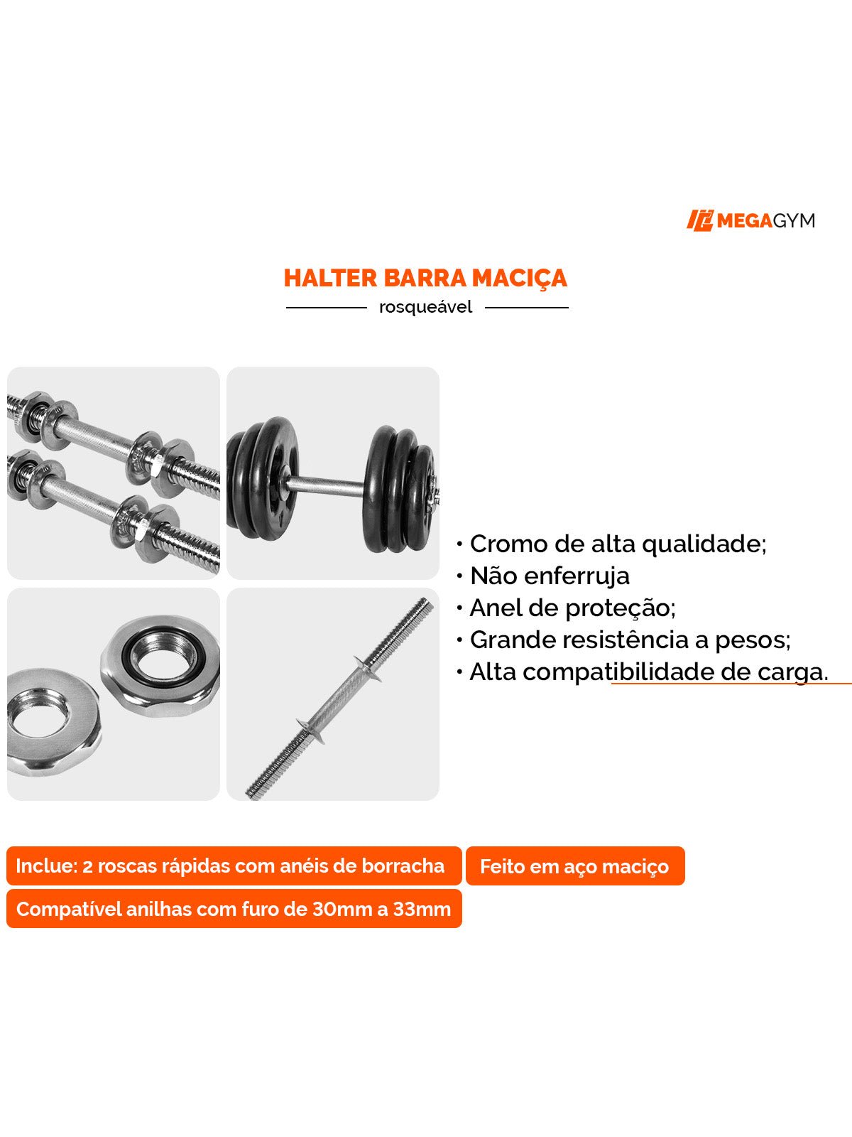 Kit Treino Com Barra W + Par Halter Barra 35cm - Imagem 7