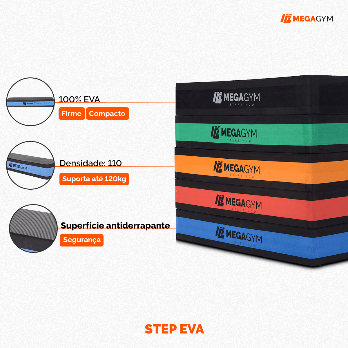Step Profissional De EVA 60X28X10 Para Treino Aeróbico Musculação - Imagem 2