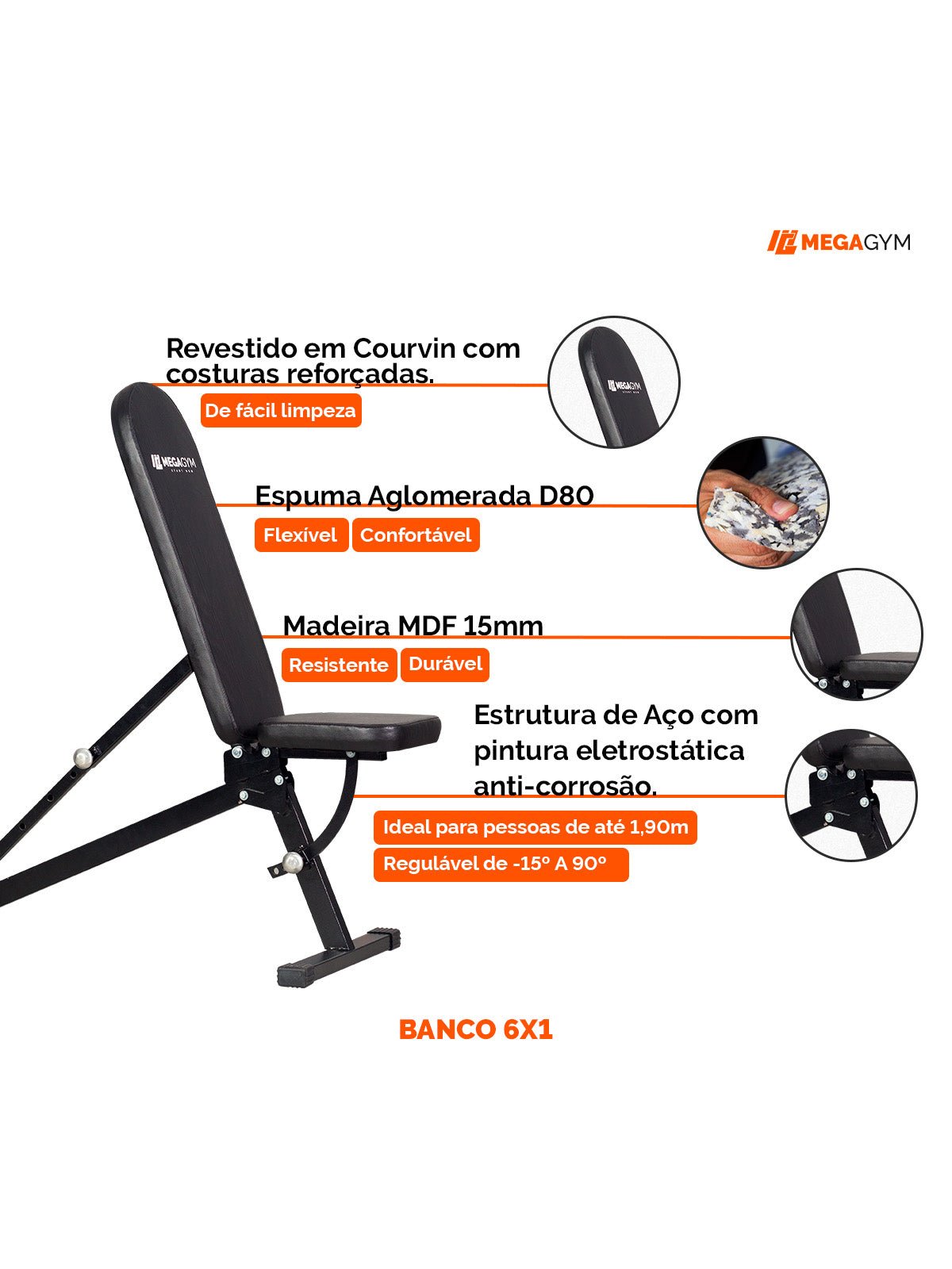 Banco de musculação 6x1 posições - Imagem 2