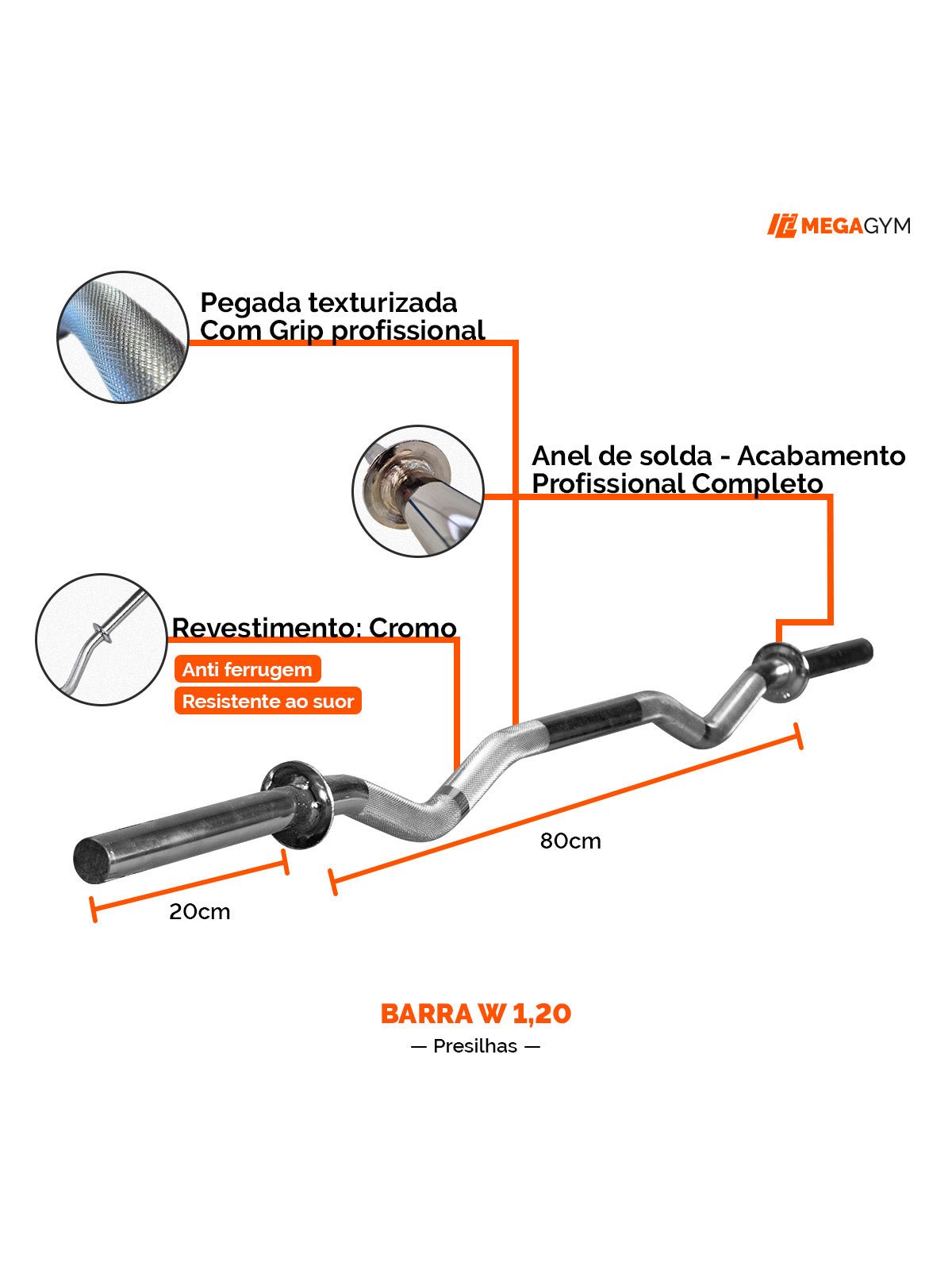 Kit Barras De Musculação + 40Kg De Anilhas + Suportes - Imagem 4