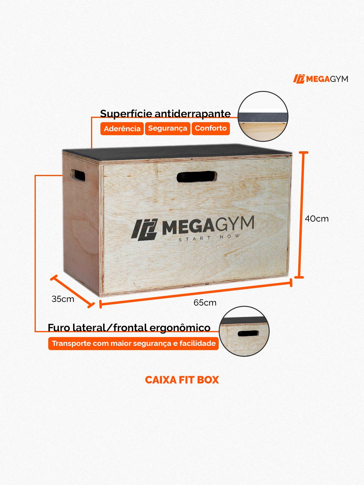 Caixa De Salto Organizadora Fit Box 40cm X 65cm X 35cm - Imagem 4