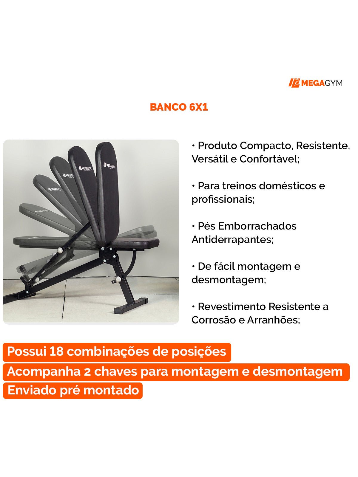 Banco de musculação 6x1 posições - Imagem 3