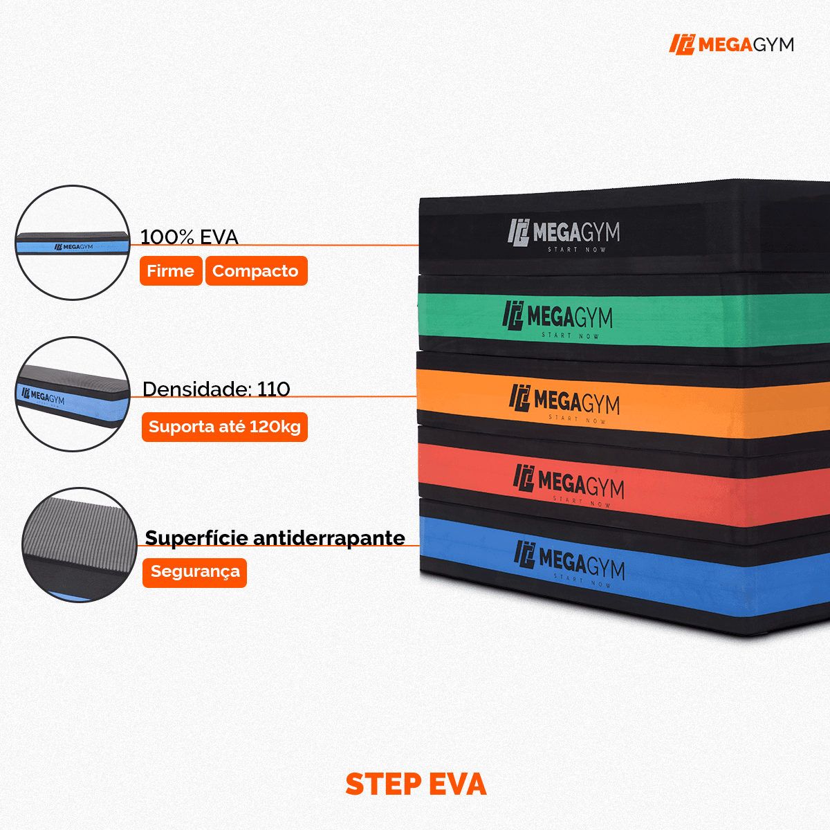 Step Profissional De EVA 90X28X14 Para Treino Aeróbico Musculação - Imagem 2