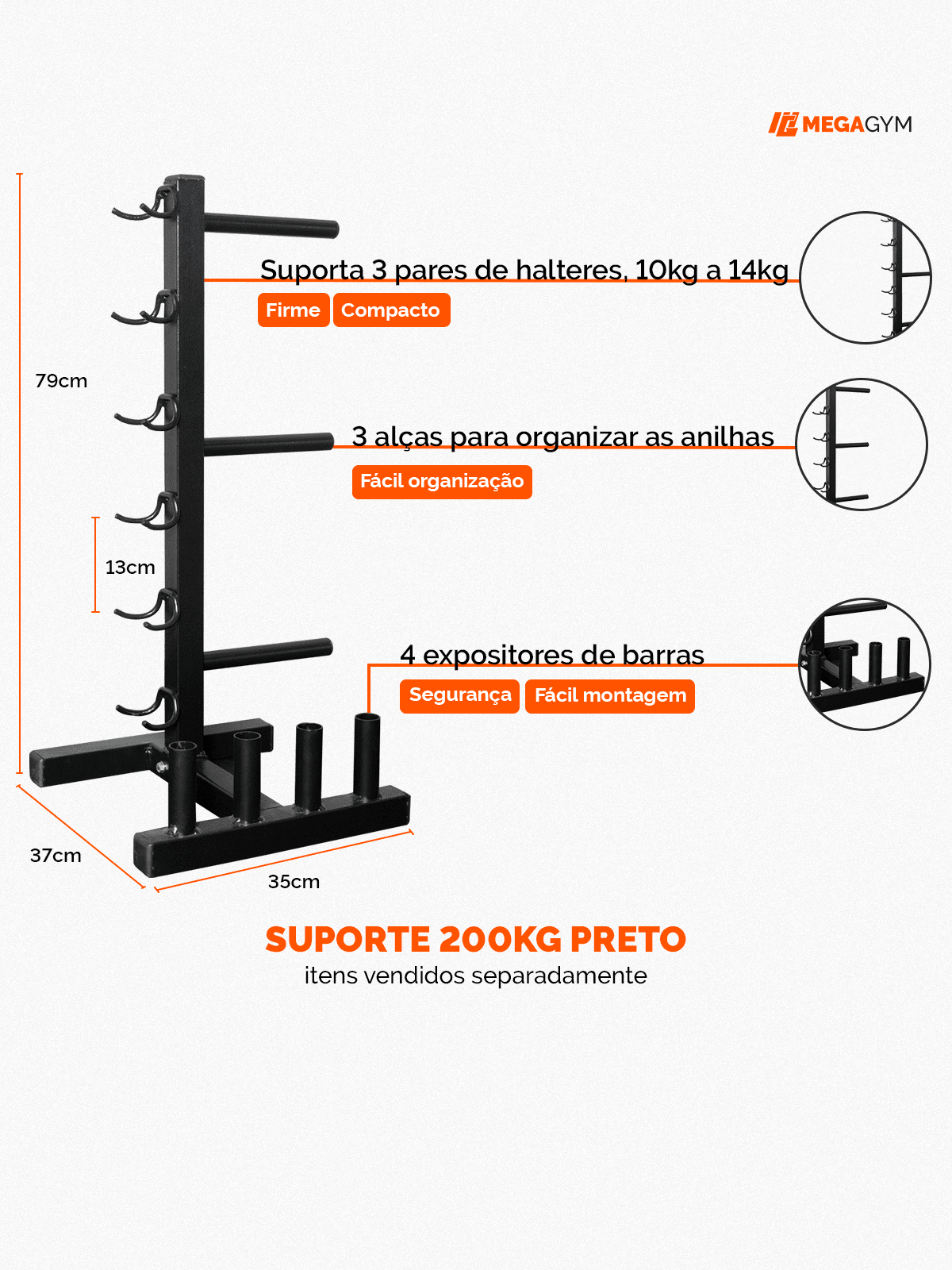 Suporte Expositor De Anilhas Barras E Halteres - Imagem 5