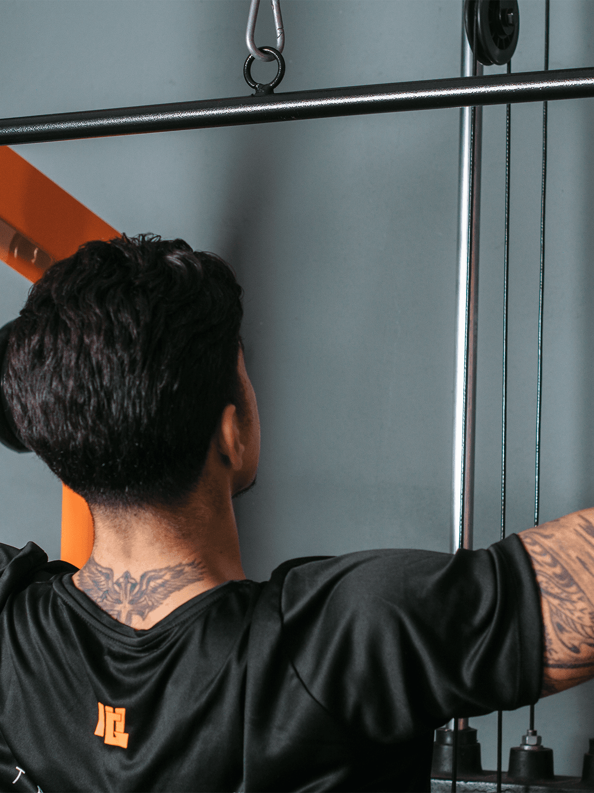 Puxador Barra Pulley 97cm Fixo Com Pegada Emborrachada - Imagem 2