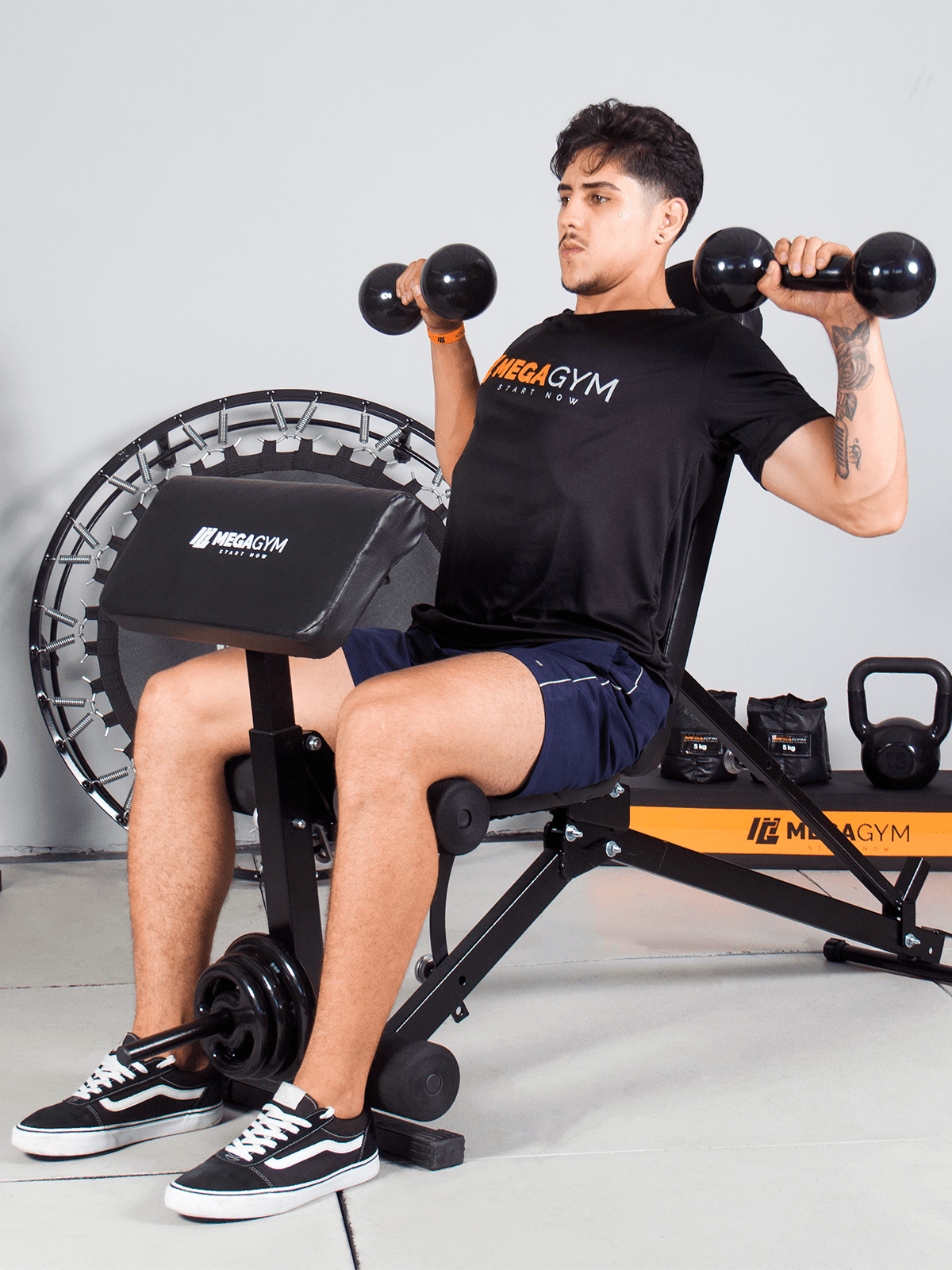 Banco 10x1 P/ Supino Com Rosca Scott Cadeira Extensora - Imagem 10