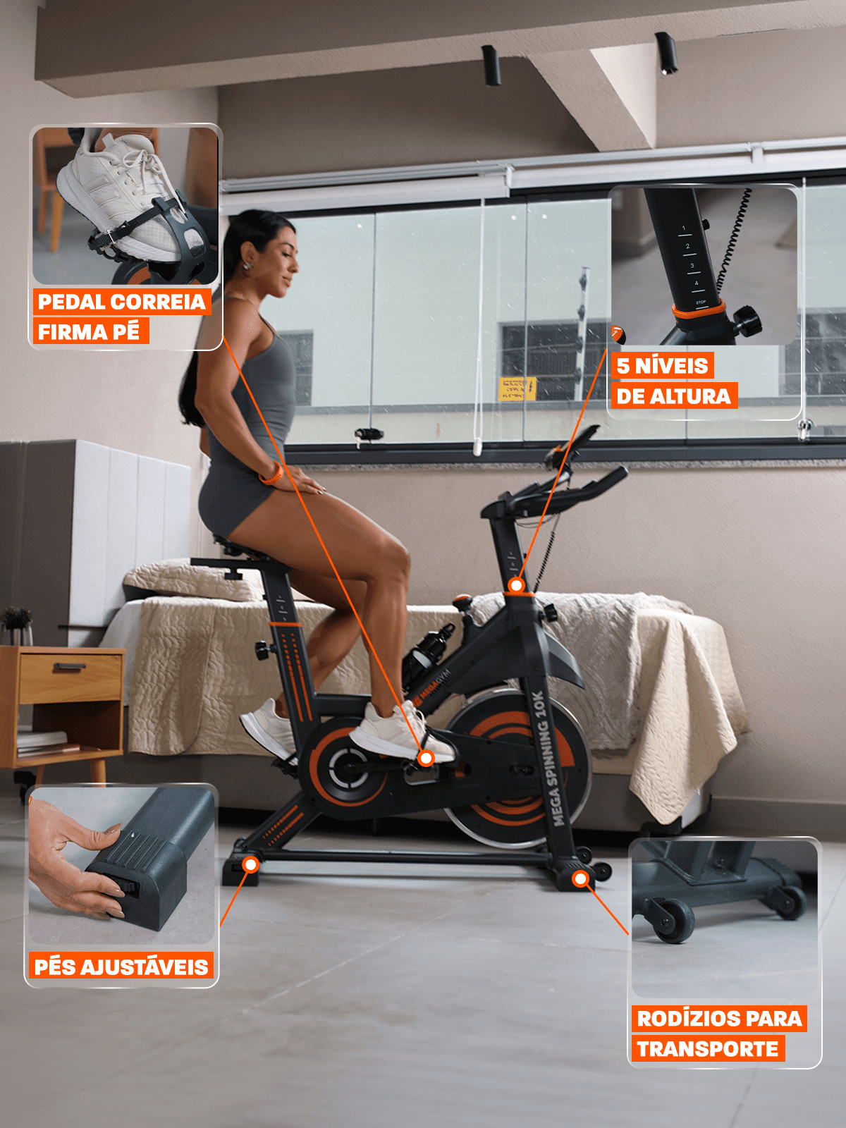 Bicicleta Ergométrica Bike Mega Spinning 10K - Imagem 5