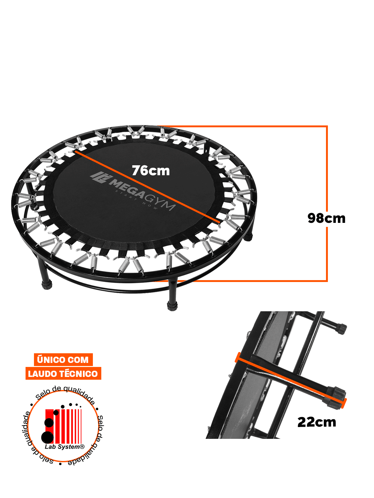 Mini Jump Trampolim Profissional 32 Molas - Imagem 5