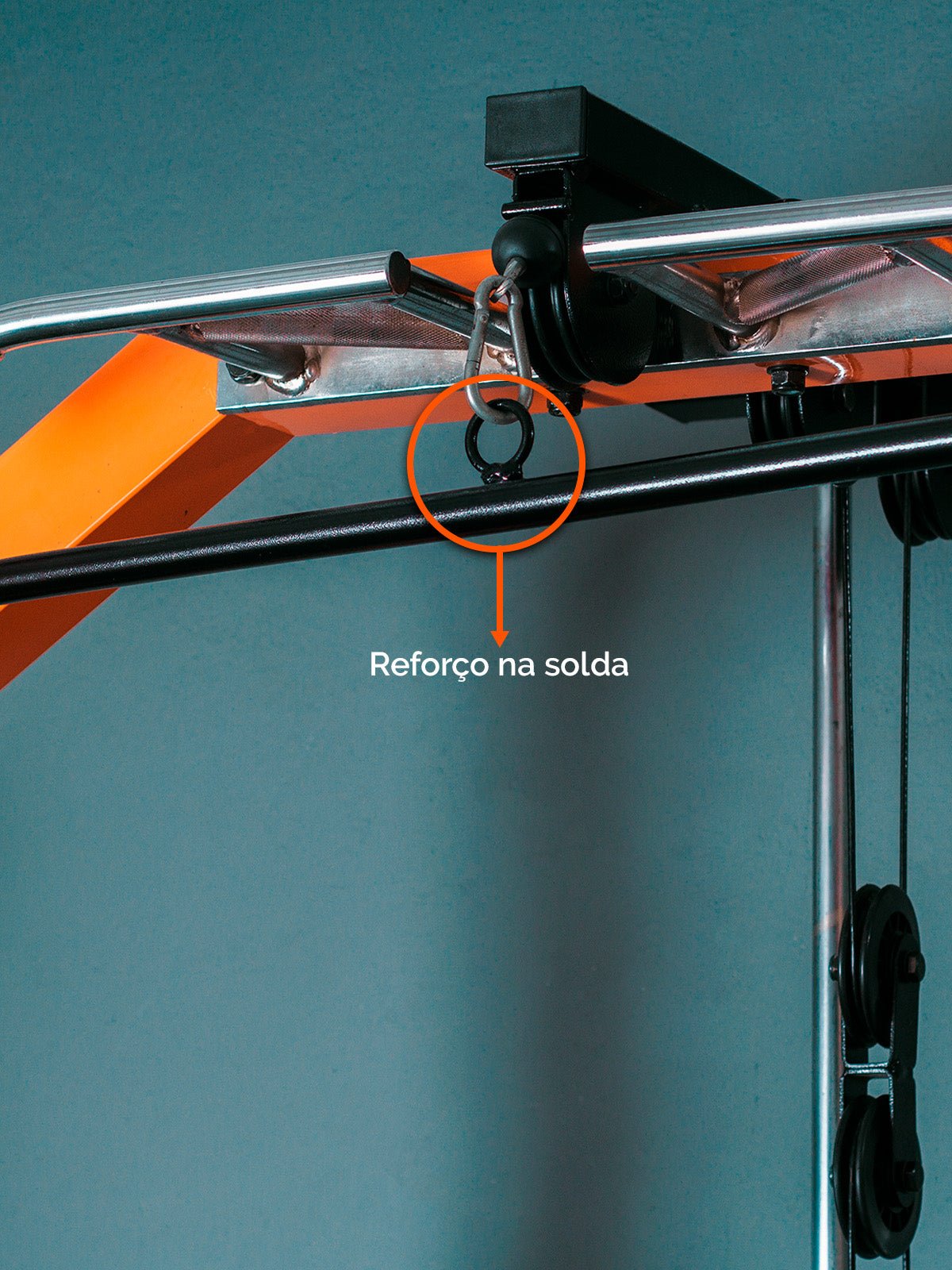 Puxador Barra Pulley 97cm Fixo Com Pegada Emborrachada - Imagem 5