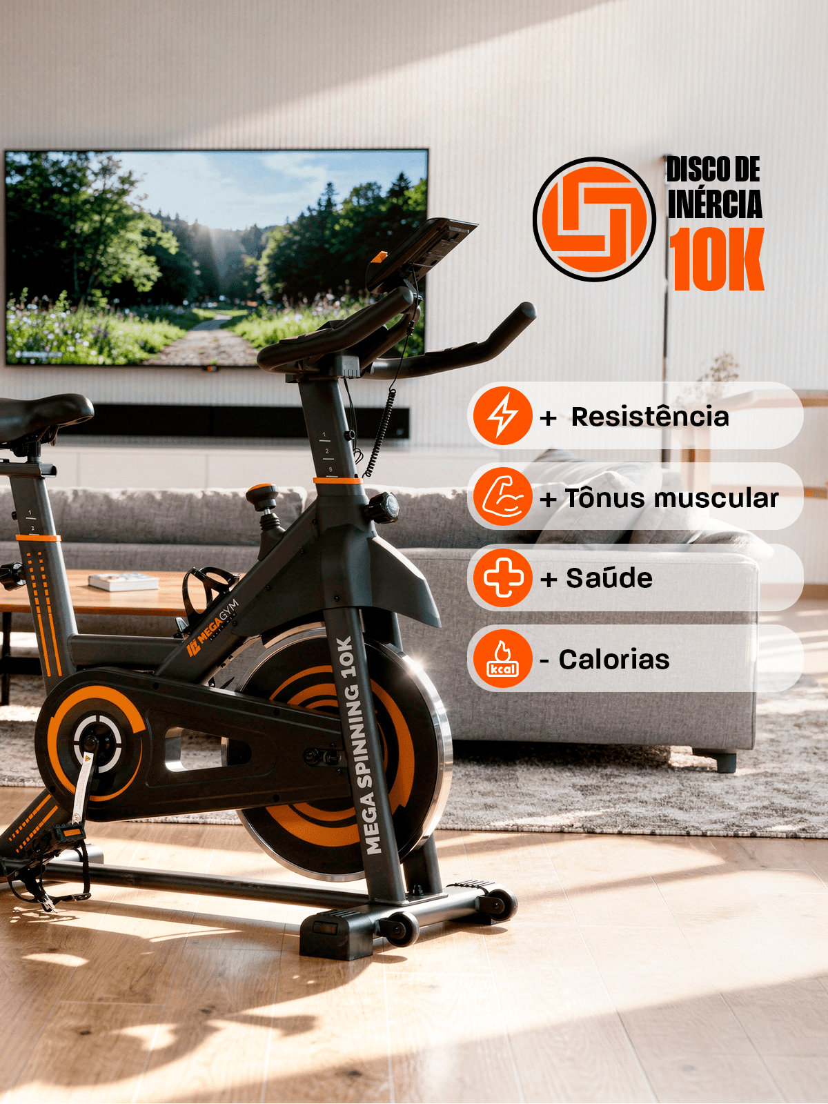 Bicicleta Ergométrica Bike Mega Spinning 10K - Imagem 8