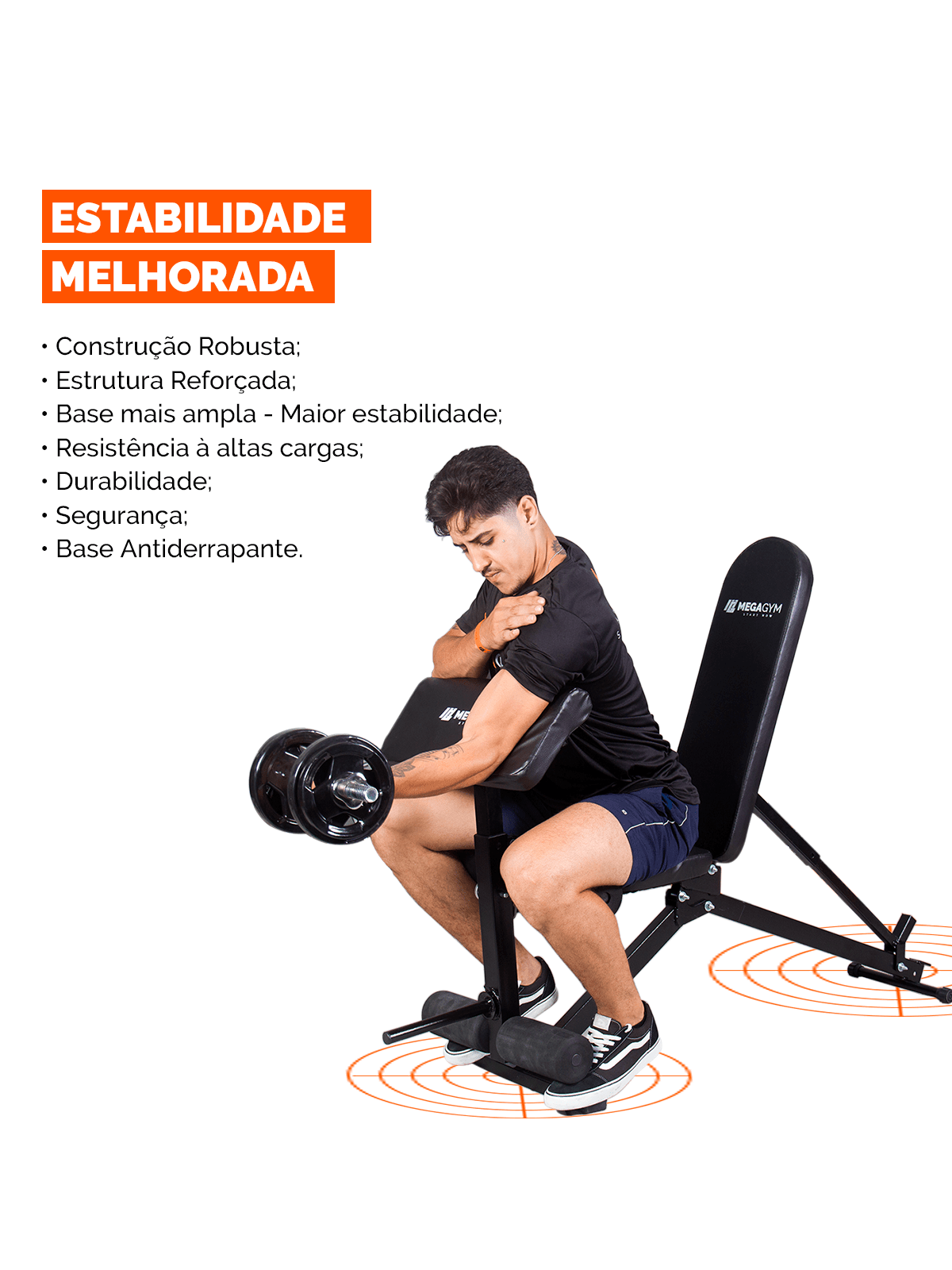 Banco 10x1 P/ Supino Com Rosca Scott Cadeira Extensora - Imagem 8