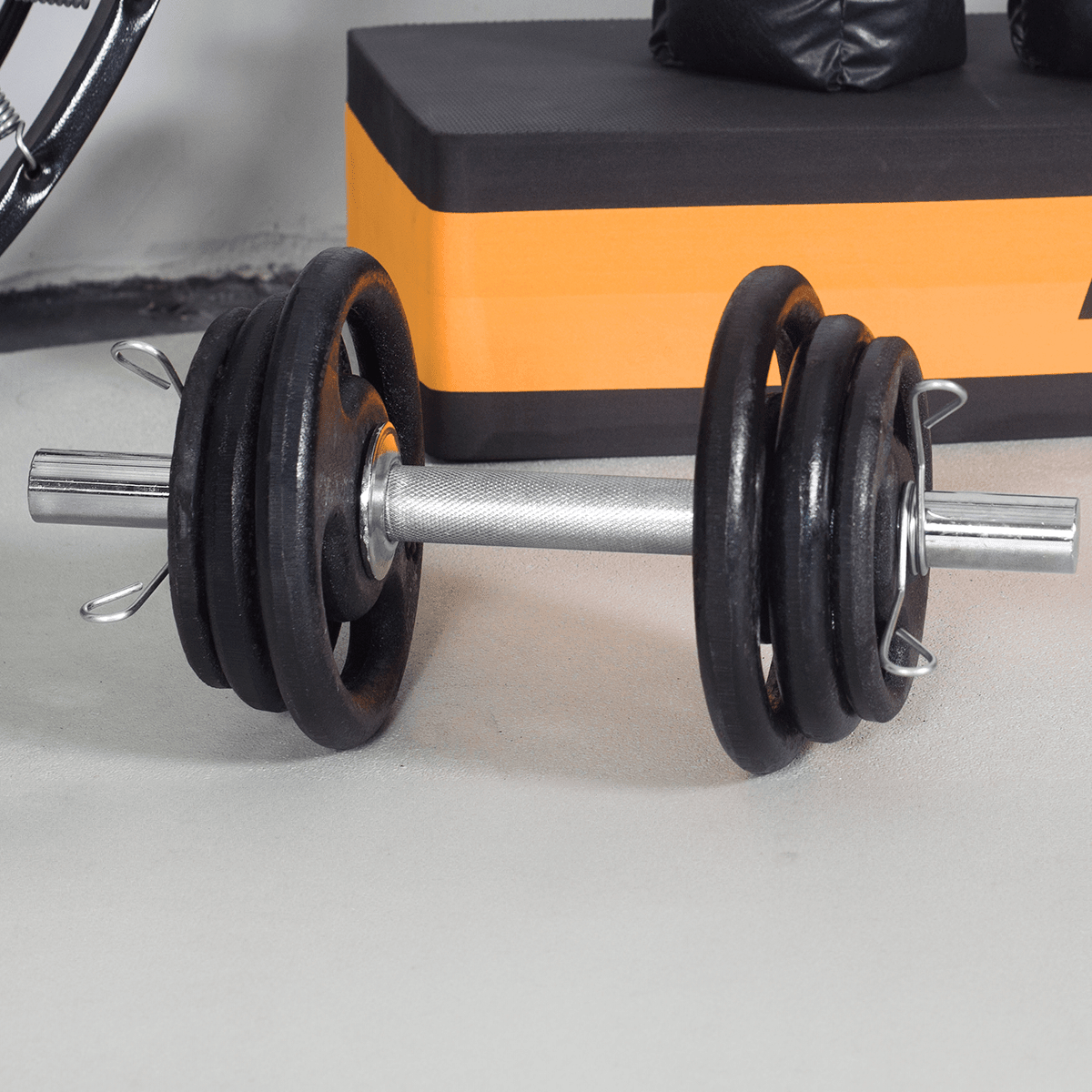 Kit Treino Musculação Par Halter Maciço + 20kg Anilha Emborrachada - Imagem 11
