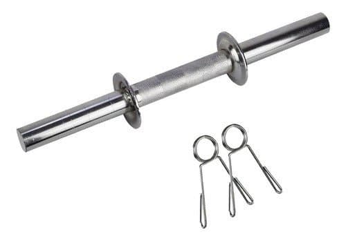 Halter Barra 35cm 28,57mm Maciça Com Presilhas Cromada