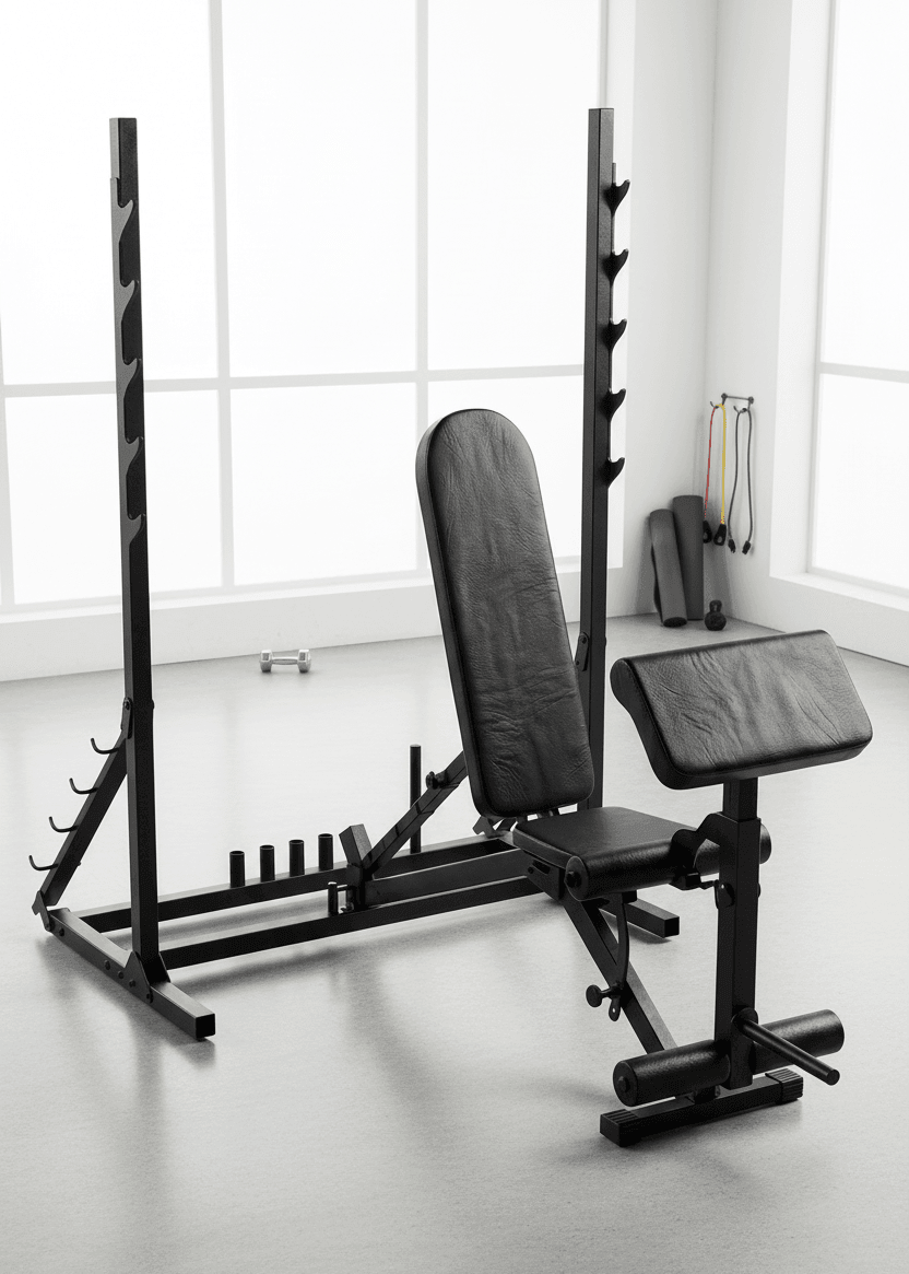 Banco Regulável 10x1 com Cadeira Extensora + Scott + Rack Agachamento - Imagem 4