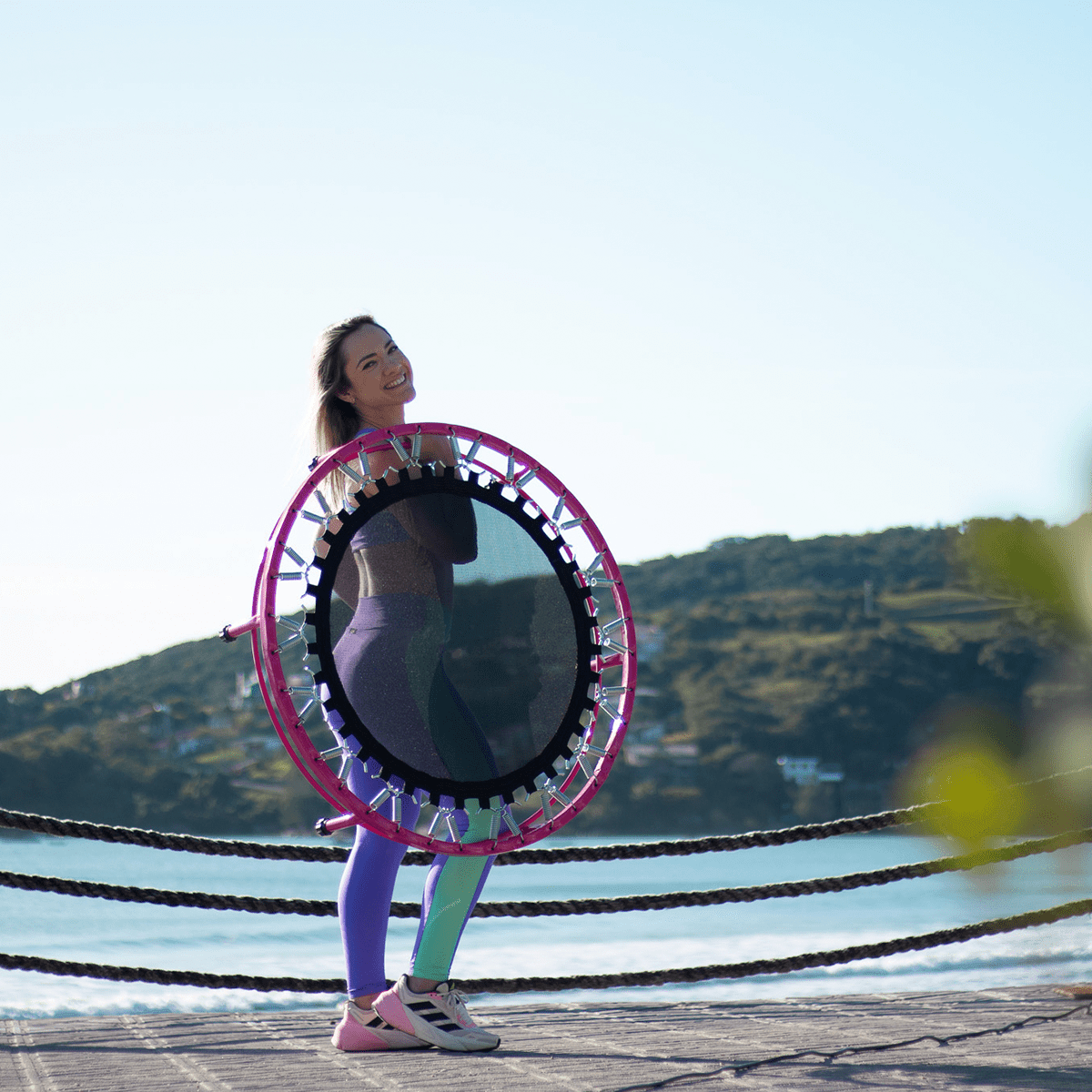 Mini Jump Trampolim Profissional 32 Molas Rosa - Imagem 10