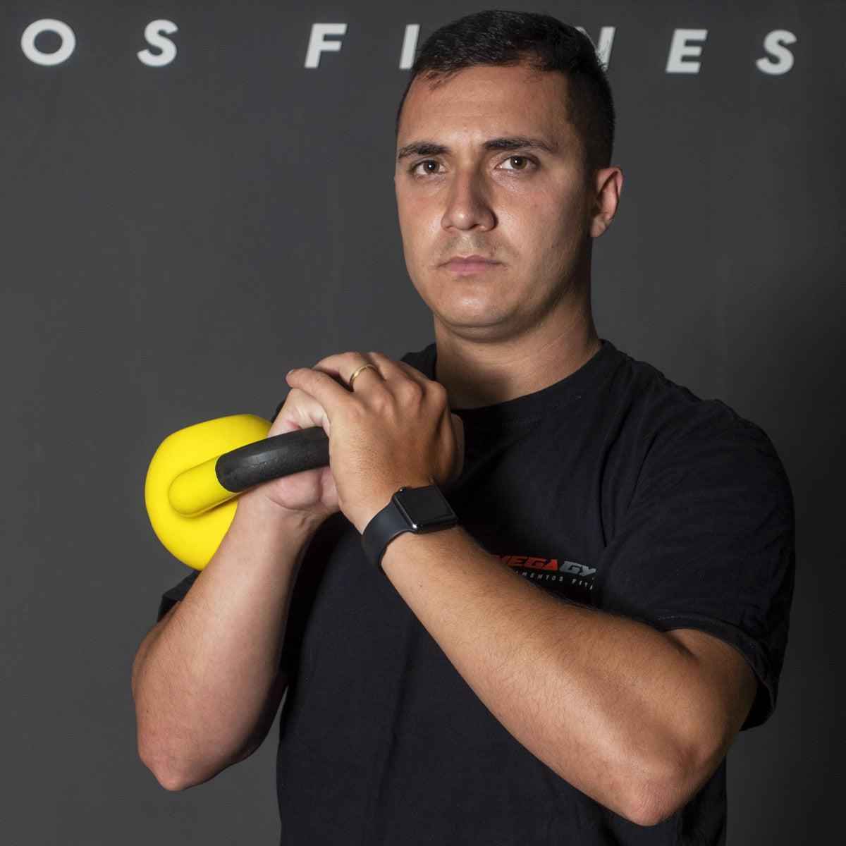 Kettlebell Emborrachado Com Alça Pintada - Imagem 4