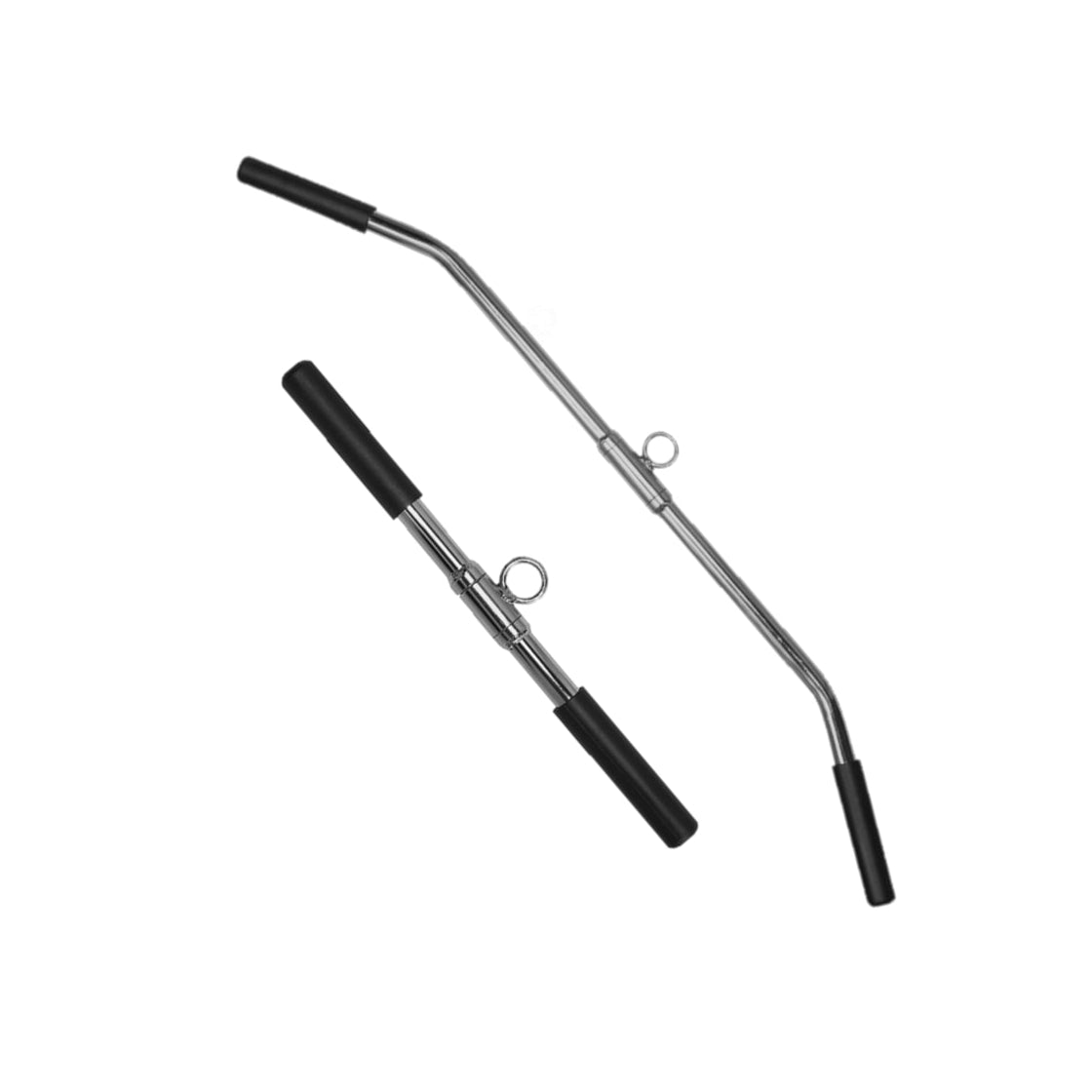 KIT PUXADOR PULLEY RETO DE 51CM + BARRA CURVADO 97CM CROMADOS - Imagem 1