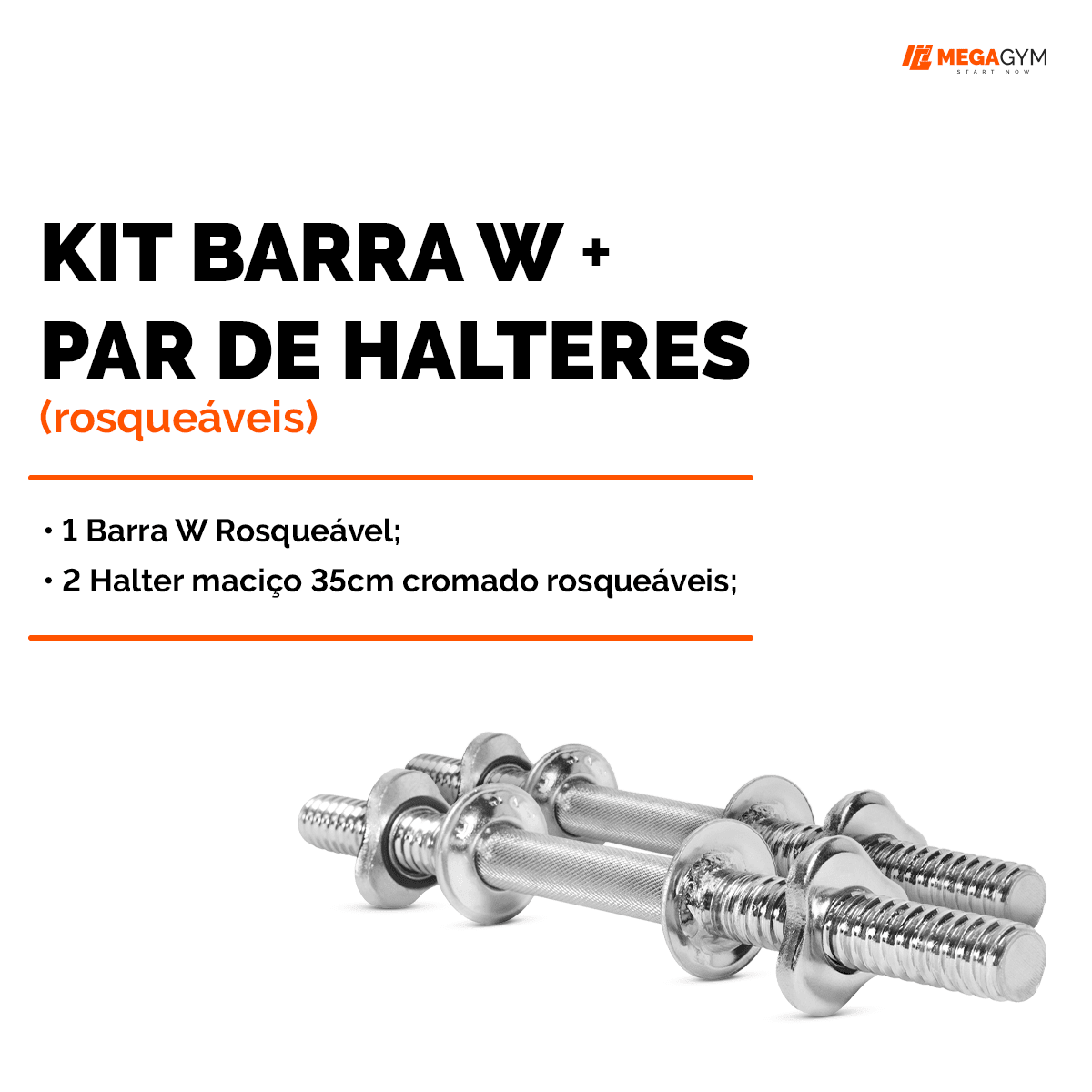 Kit Treino Com Barra W + Par Halter Barra 35cm - Imagem 11