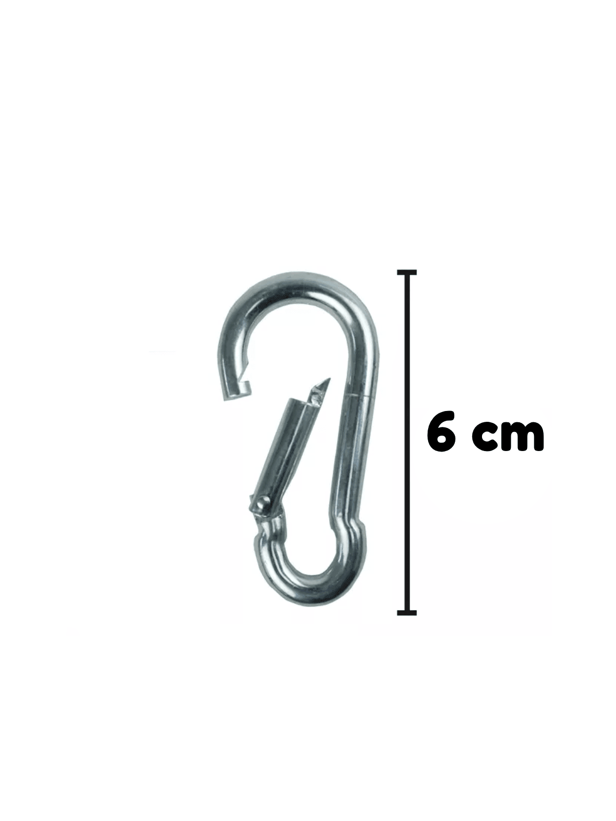 Mosquetão Com Trava Por Pressão Cromado - Imagem 5