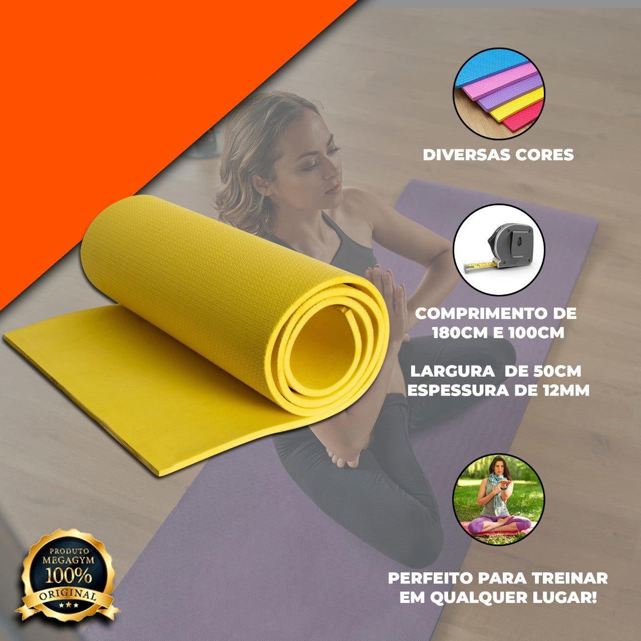 Tapete De Yoga 100x50x10 Para Pilates Ginástica - Imagem 3