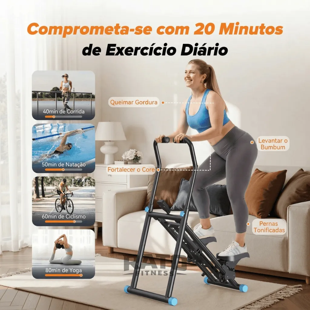 Simulador de Escada Vertical Dobrável Compacto 2 em 1 - Preto - Imagem 6